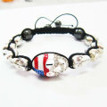 100% Ausgezeichnete handgemachte Shamballa Schädel Armbänder UK Flagge Shamballa Armbänder BR18